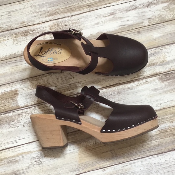 Lotta from Stockholm Shoes - Lotta from Stockholm burgundy high heel clogs